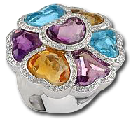 Ring of precious stones.